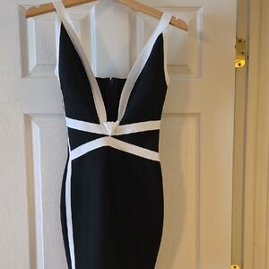 Elegant Black and White Dress